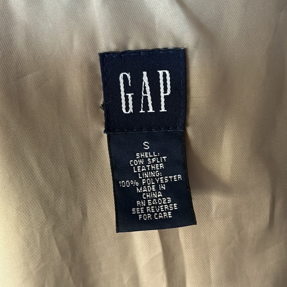 GAP Women’s Vintage Y2K Tan Leather Suede Trucker Jacket - Picture 7 of 7